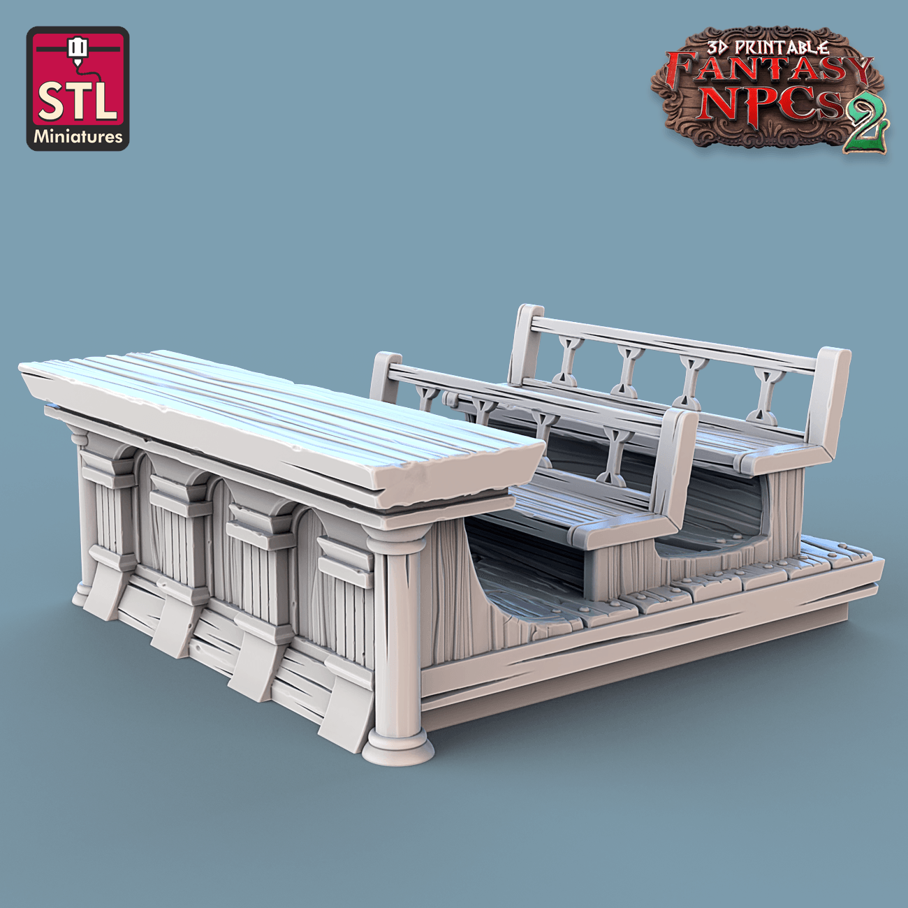 3D Printed STL Miniatures Magistrate Set Fantasy NPC 2 | 28 - 32mm War Gaming D&D