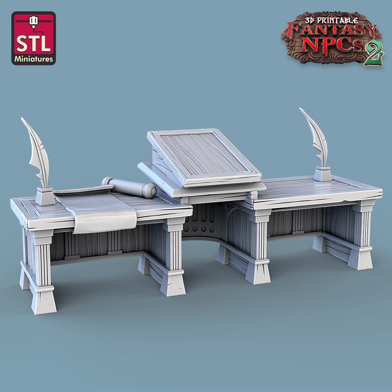 3D Printed STL Miniatures Magistrate Set Fantasy NPC 2 | 28 - 32mm War Gaming D&D