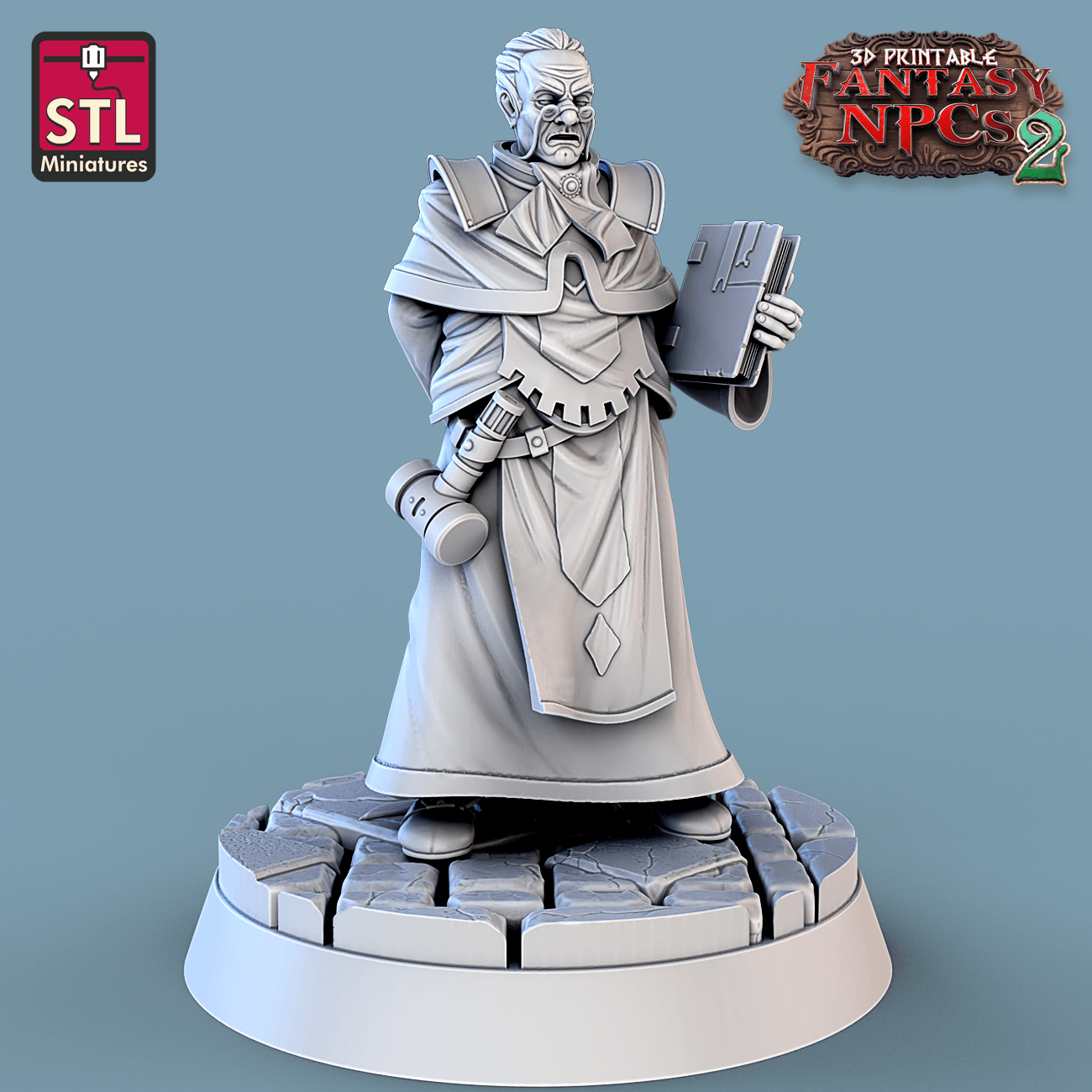 3D Printed STL Miniatures Magistrate Set Fantasy NPC 2 | 28 - 32mm War Gaming D&D