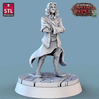 3D Printed STL Miniatures Magistrate Set Fantasy NPC 2 | 28 - 32mm War Gaming D&D