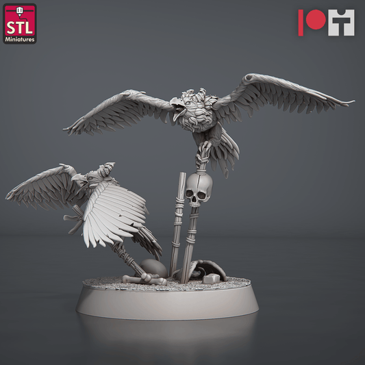 3D Printed STL Miniatures Magmites Hellcrows Set 28 - 32mm War Gaming D&D
