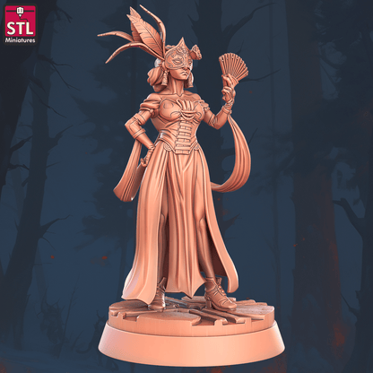 3D Printed STL Miniatures Masquerade Vetenian Carnival Set 28 - 32mm War Gaming D&D
