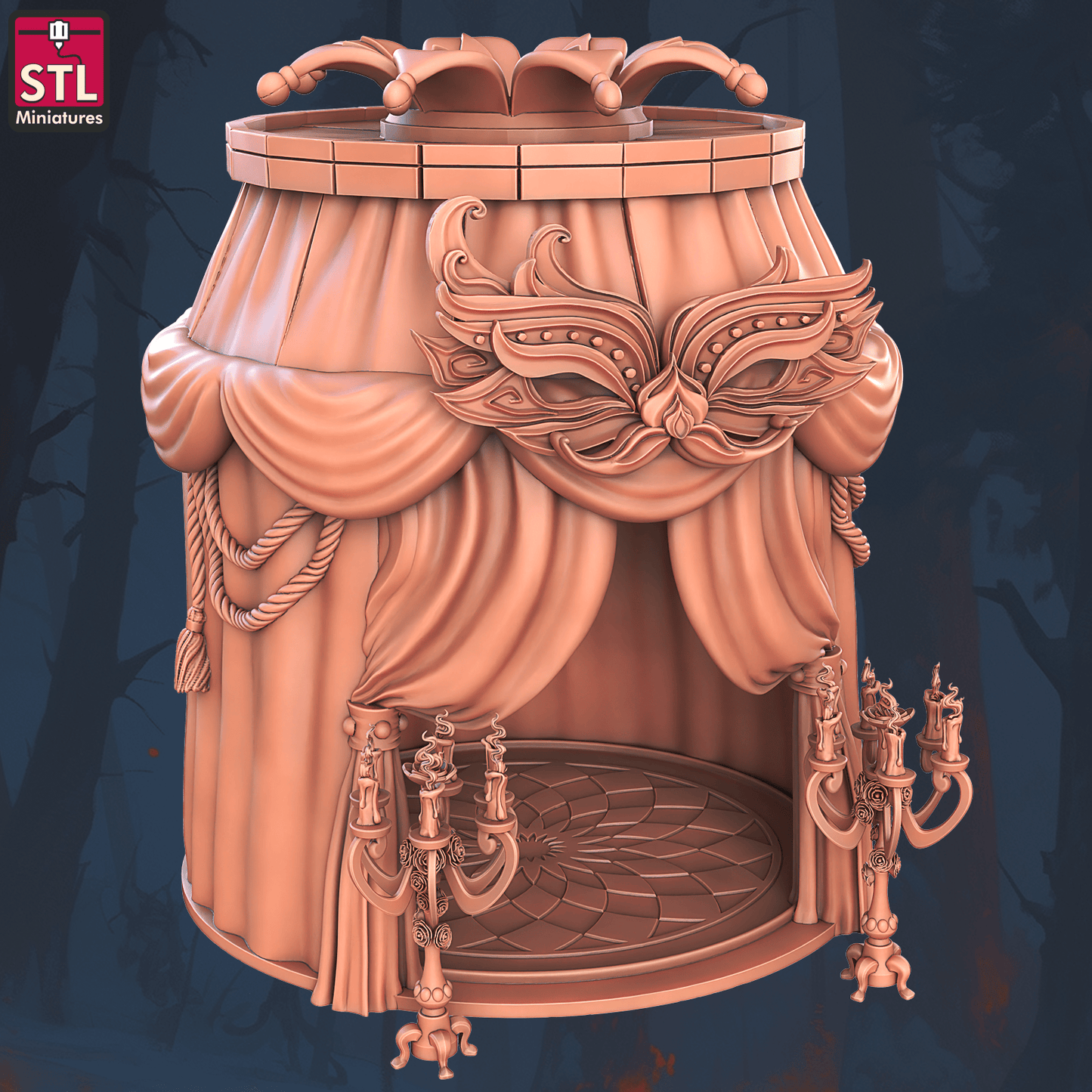 3D Printed STL Miniatures Masquerade Vetenian Carnival Set 28 - 32mm War Gaming D&D