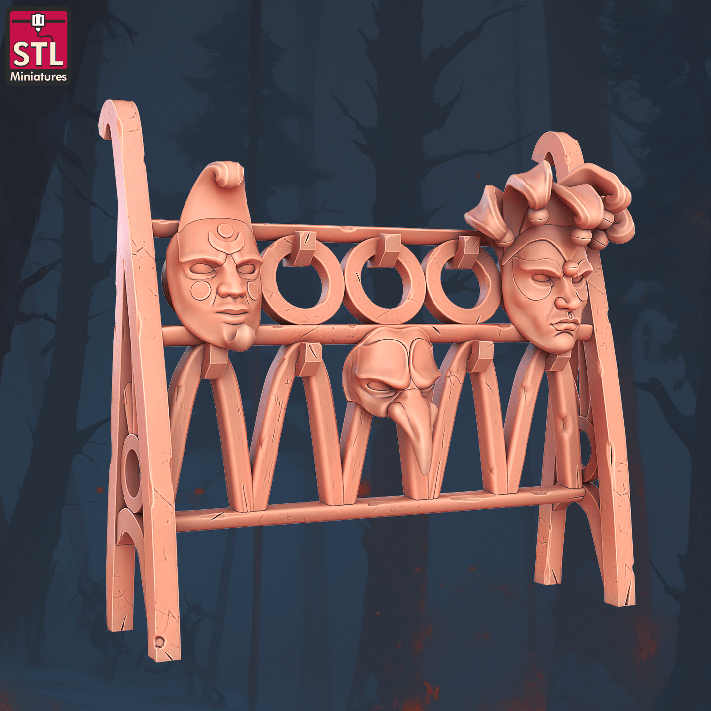 3D Printed STL Miniatures Masquerade Vetenian Carnival Set 28 - 32mm War Gaming D&D
