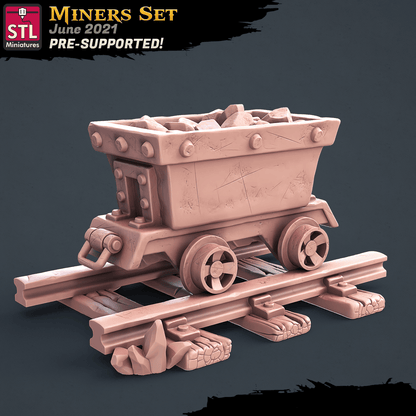 3D Printed STL Miniatures Miners Set 28 - 32mm War Gaming D&D