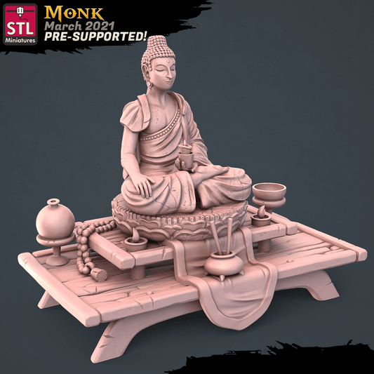 3D Printed STL Miniatures Monk Set 28 - 32mm War Gaming D&D