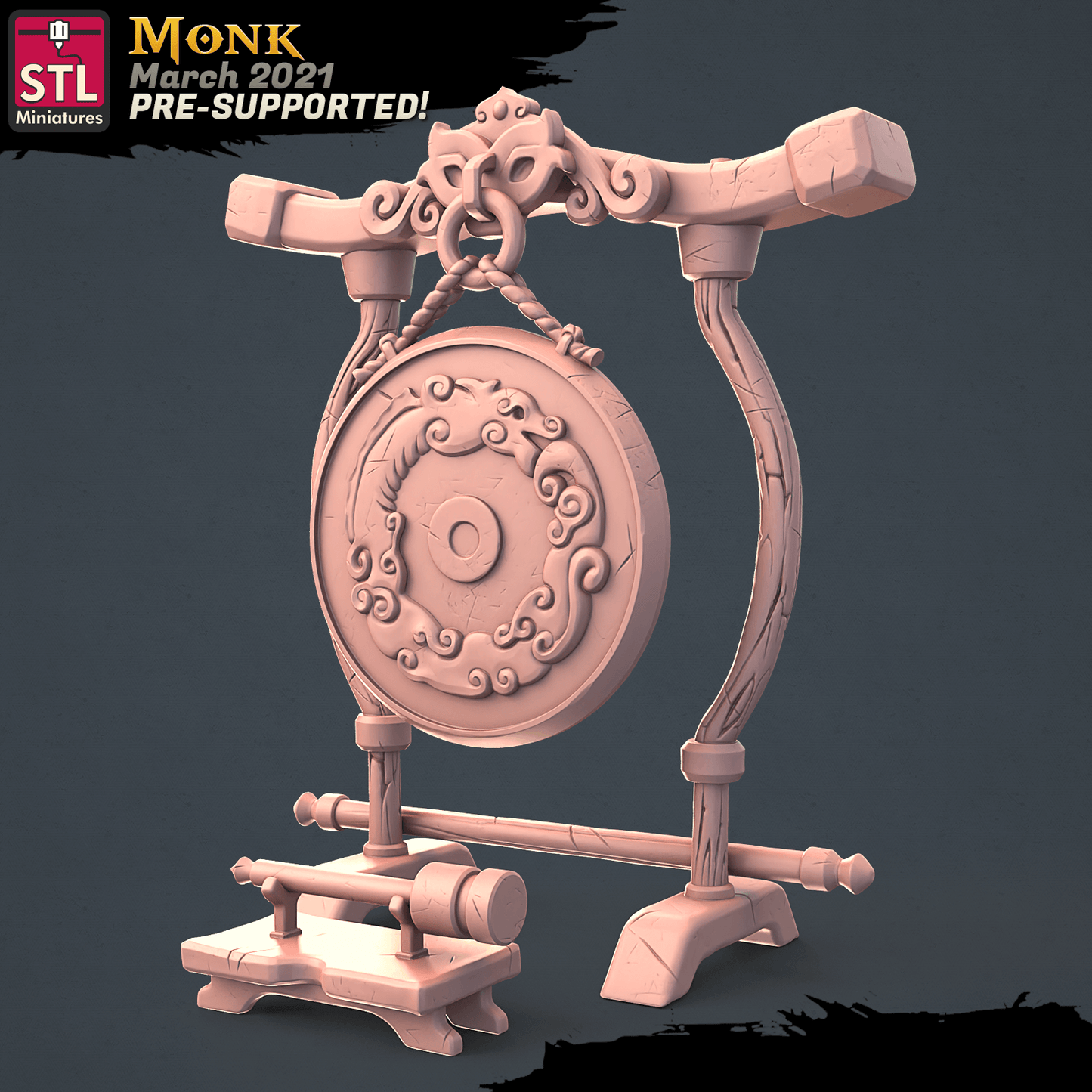 3D Printed STL Miniatures Monk Set 28 - 32mm War Gaming D&D