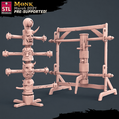 3D Printed STL Miniatures Monk Set 28 - 32mm War Gaming D&D