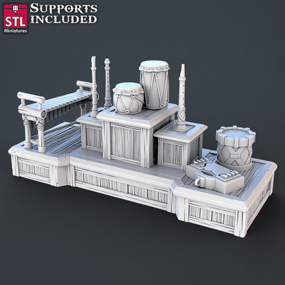 3D Printed STL Miniatures Music Store Set | 28 - 32mm War Gaming D&D