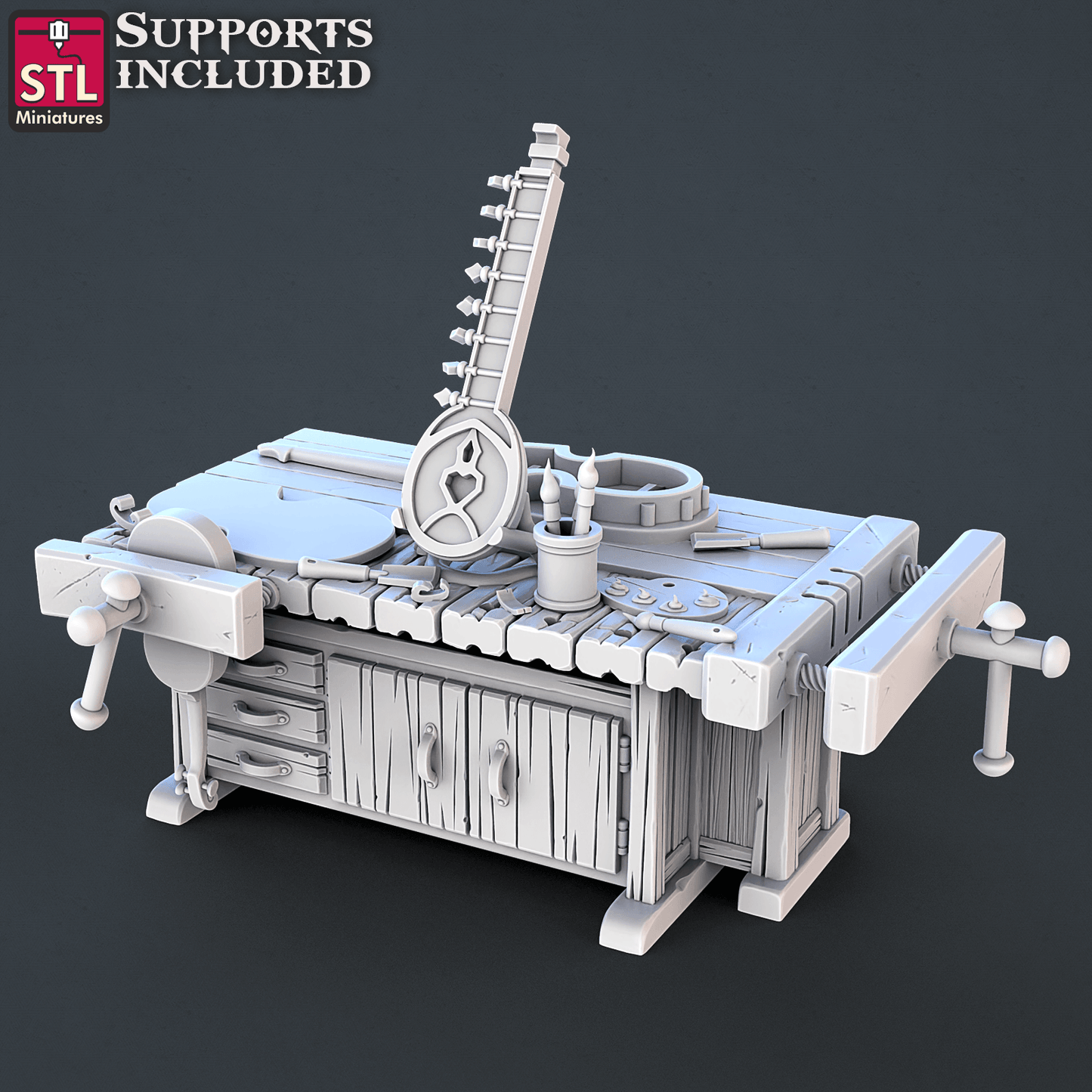 3D Printed STL Miniatures Music Store Set | 28 - 32mm War Gaming D&D