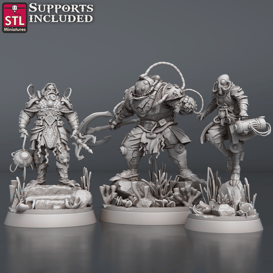 3D Printed STL Miniatures NeverDawn Dark Waters Set 28 - 32mm War Gaming D&D