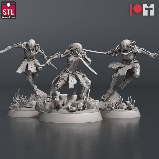 3D Printed STL Miniatures NeverDawn Deep Scout Set 28 - 32mm War Gaming D&D