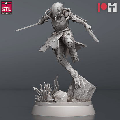 3D Printed STL Miniatures NeverDawn Deep Scout Set 28 - 32mm War Gaming D&D
