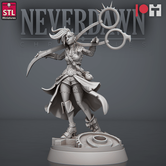 3D Printed STL Miniatures NeverDawn Stein Gang Selene the Fourth 28 - 32mm War Gaming D&D