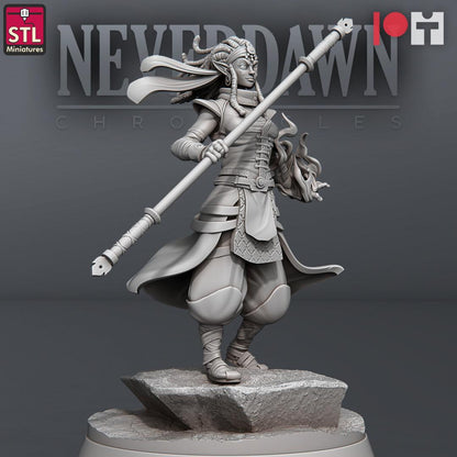 3D Printed STL Miniatures Neverdawn Pyromancers Set 28 - 32mm War Gaming D&D