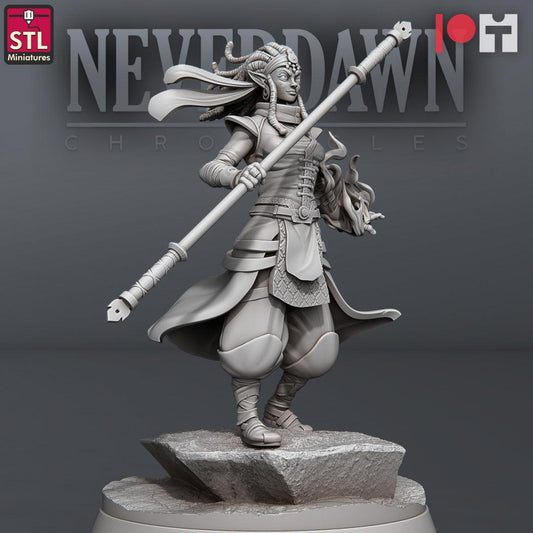 3D Printed STL Miniatures Neverdawn Pyromancers Set 28 - 32mm War Gaming D&D