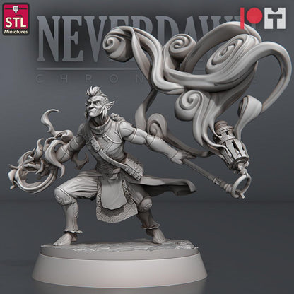 3D Printed STL Miniatures Neverdawn Pyromancers Set 28 - 32mm War Gaming D&D