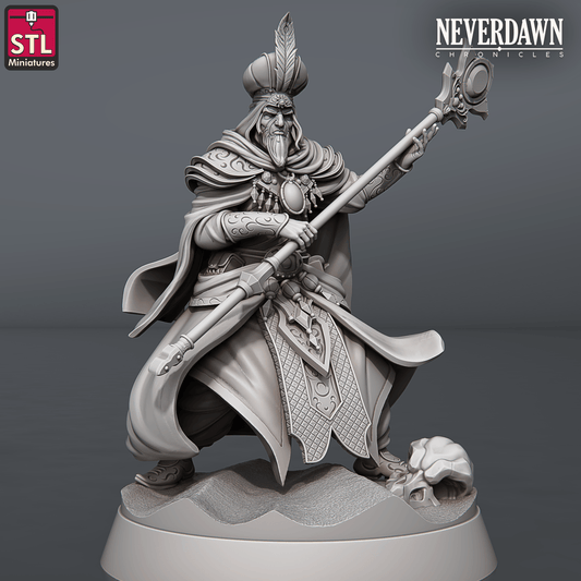 3D Printed STL Miniatures Neverdawn Red Sand Consultor 28 - 32mm War Gaming D&D