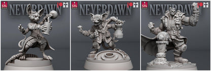 3D Printed STL Miniatures Neverdawn Stein Gang 28 - 32mm War Gaming D&D
