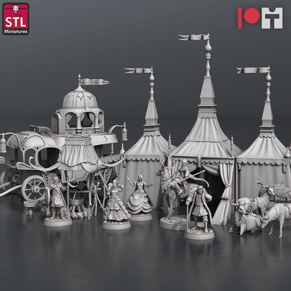 3D Printed STL Miniatures Nobles Set 28 - 32mm War Gaming D&D