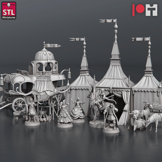 3D Printed STL Miniatures Nobles Set 28 - 32mm War Gaming D&D