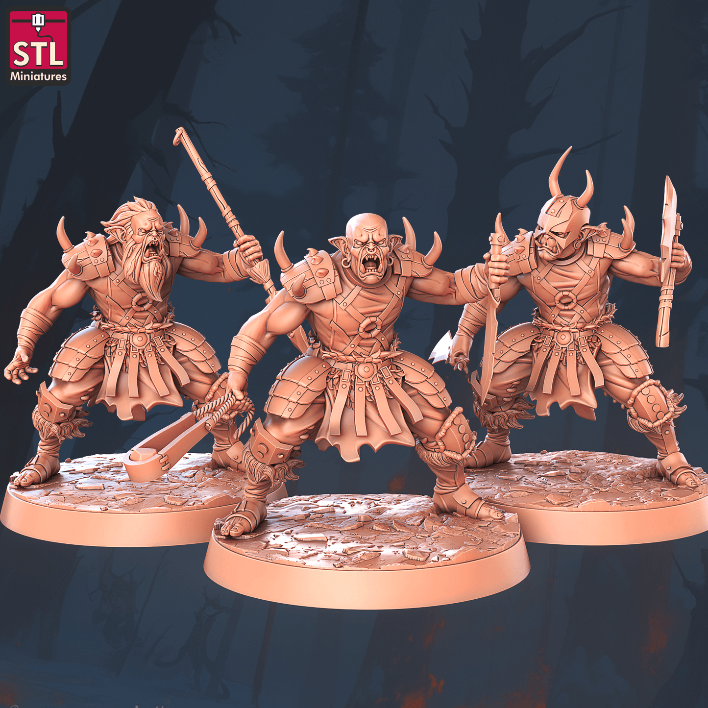 3D Printed STL Miniatures Orc Camp Set 28 - 32mm War Gaming D&D