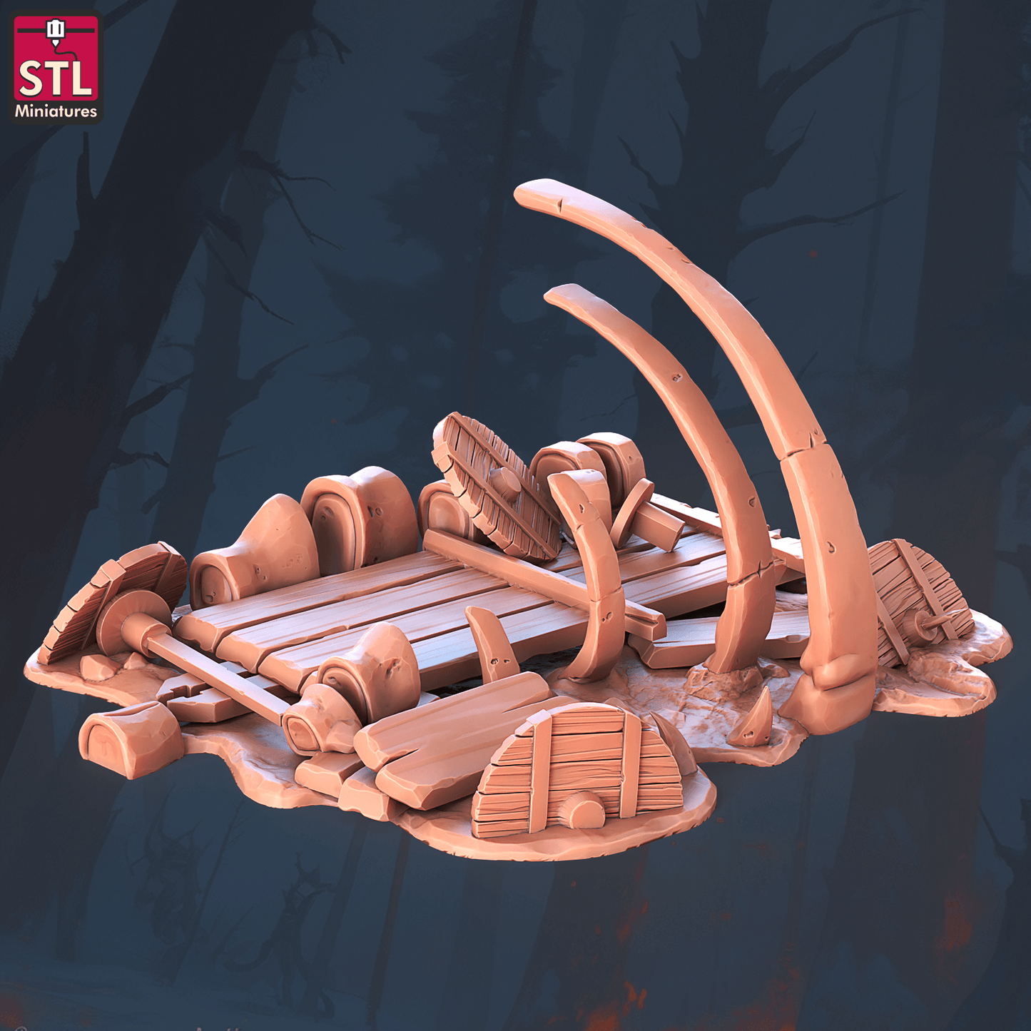 3D Printed STL Miniatures Orc Camp Set 28 - 32mm War Gaming D&D