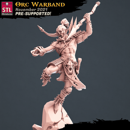 3D Printed STL Miniatures Orc Warband Set 28 - 32mm War Gaming D&D