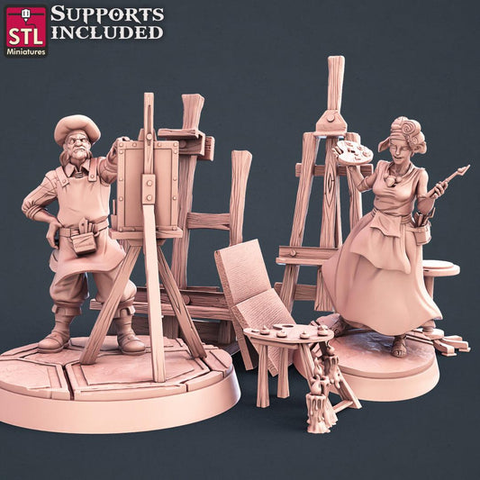 3D Printed STL Miniatures Painters Set 28 - 32mm War Gaming D&D