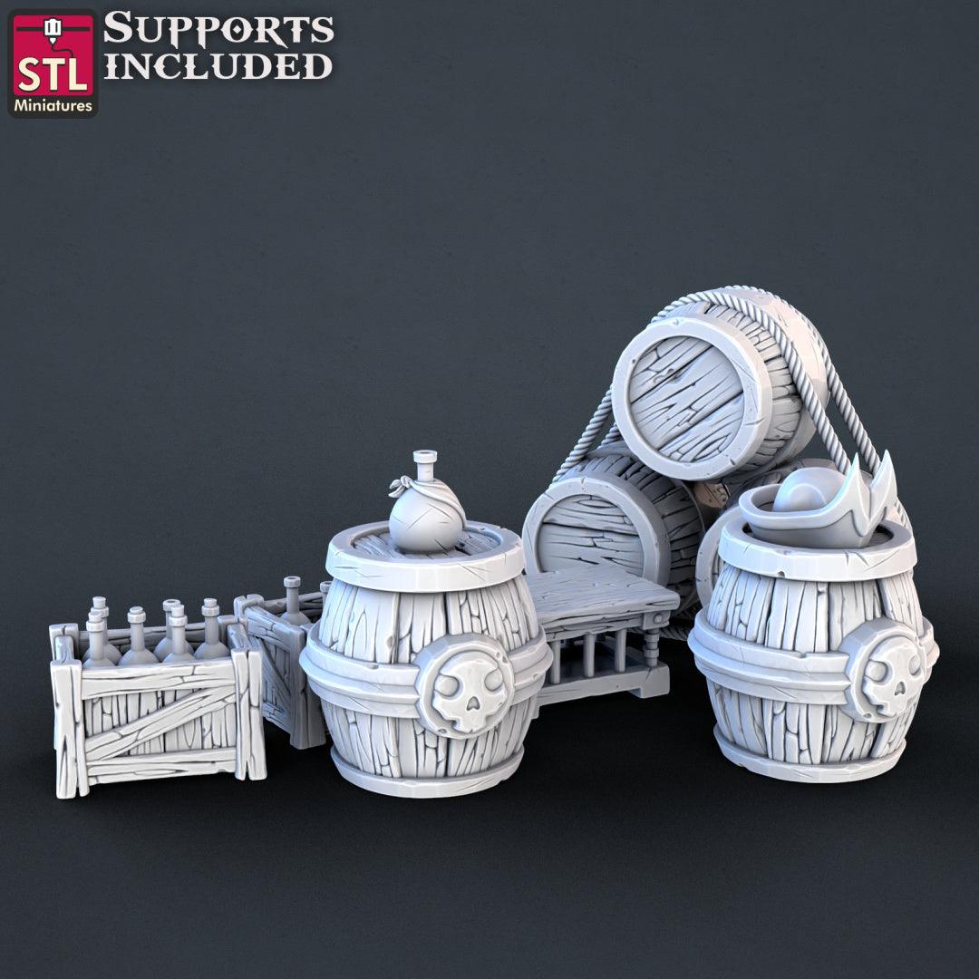 3D Printed STL Miniatures Pirate Set 28 - 32mm War Gaming D&D