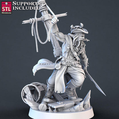 3D Printed STL Miniatures Pirate Set 28 - 32mm War Gaming D&D