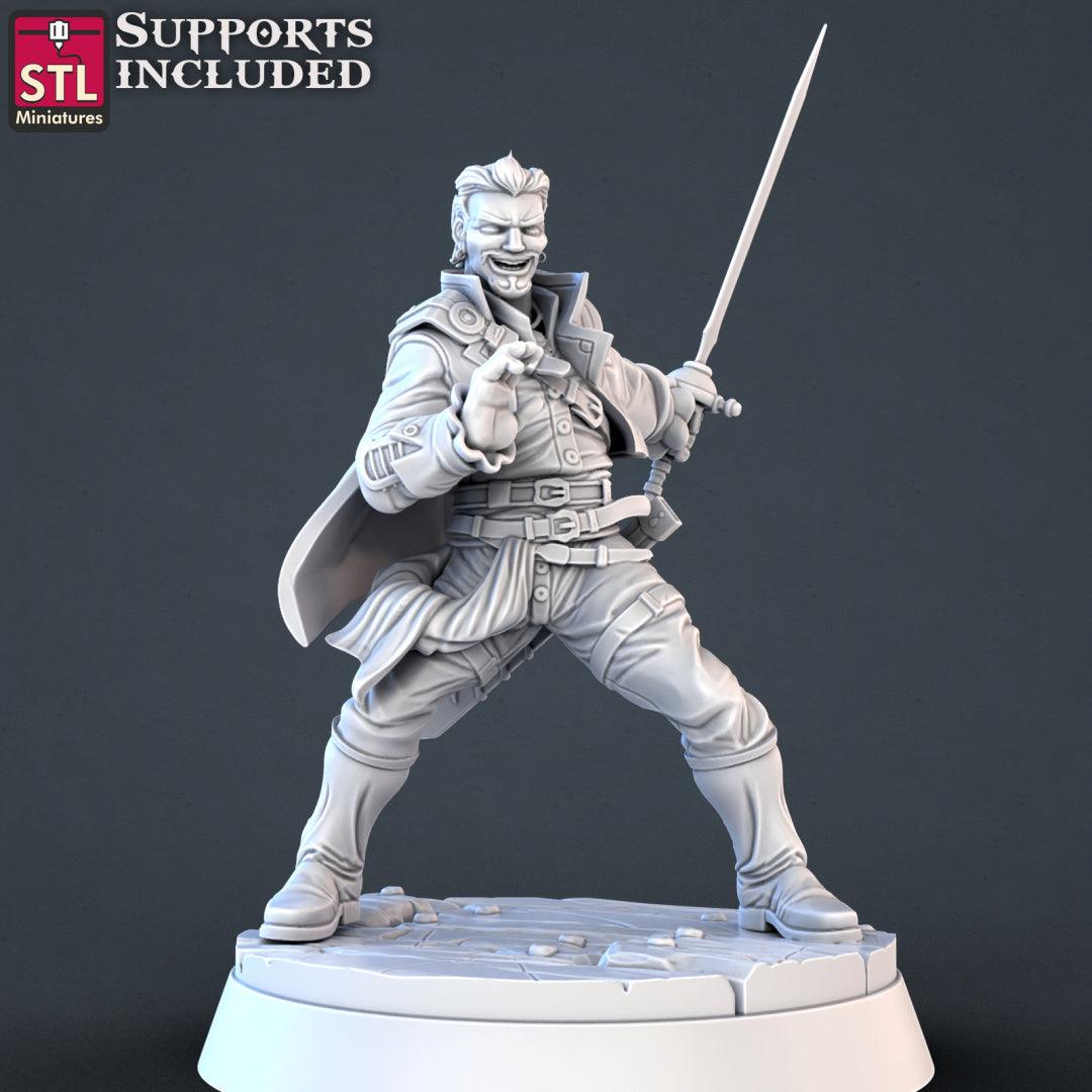 3D Printed STL Miniatures Pirate Set 28 - 32mm War Gaming D&D