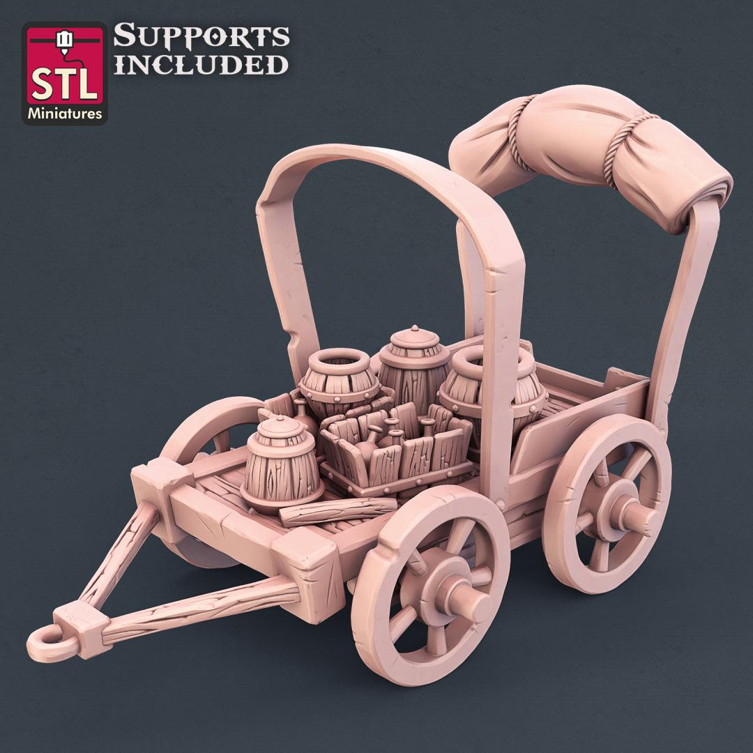 3D Printed STL Miniatures Potion Vendor Set 28mm - 32mm War Gaming D&D