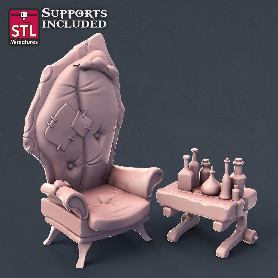 3D Printed STL Miniatures Potion Vendor Set 28mm - 32mm War Gaming D&D