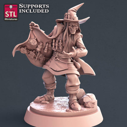 3D Printed STL Miniatures Potion Vendor Set 28mm - 32mm War Gaming D&D