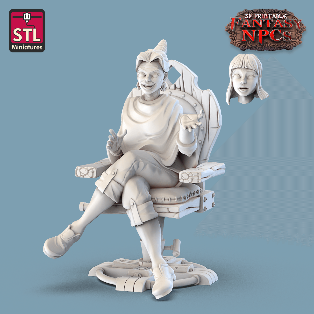 3D Printed STL Miniatures SG4 Individual Characters Set Fantasy NPC 28mm - 32mm War Gaming D&D
