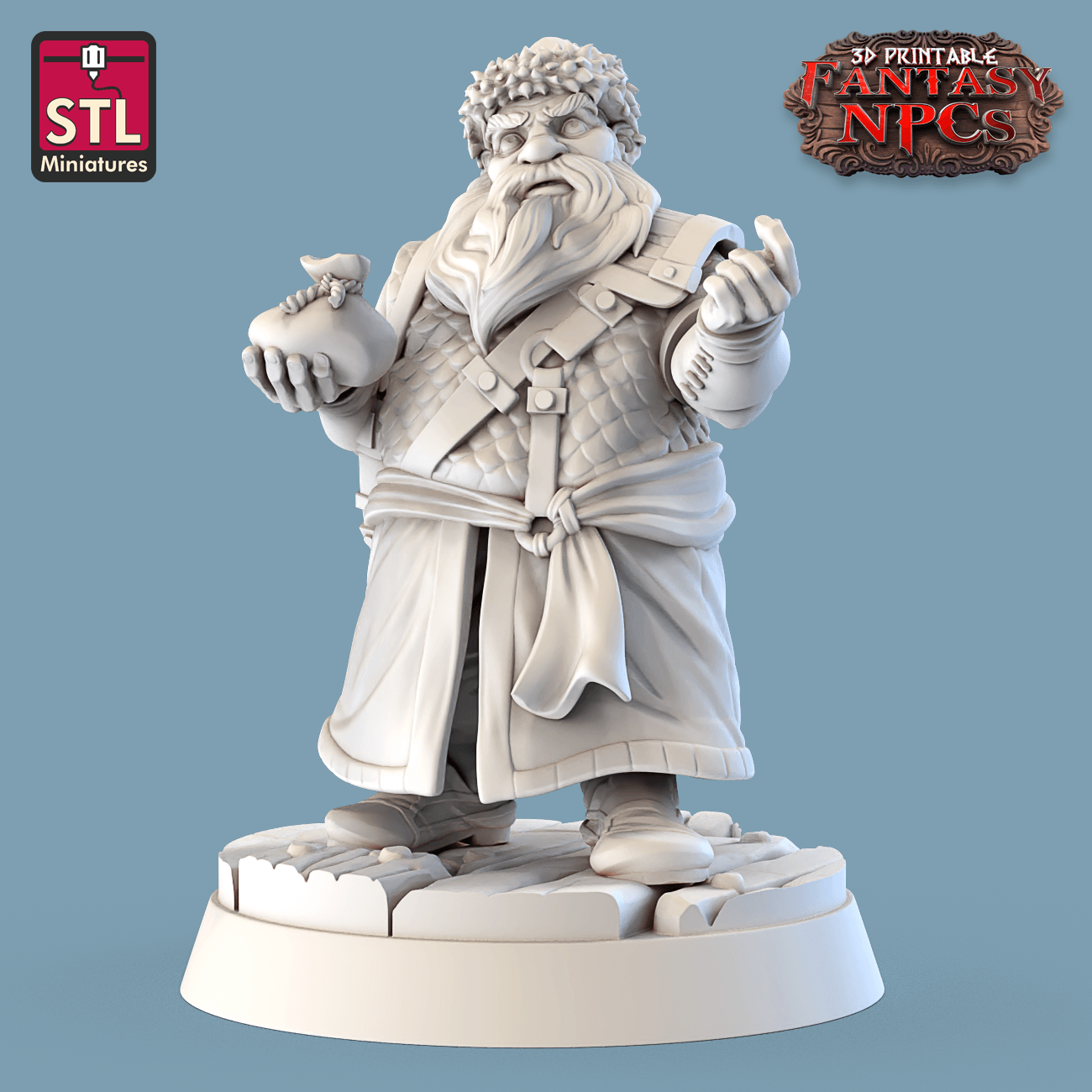 3D Printed STL Miniatures SG4 Individual Characters Set Fantasy NPC 28mm - 32mm War Gaming D&D