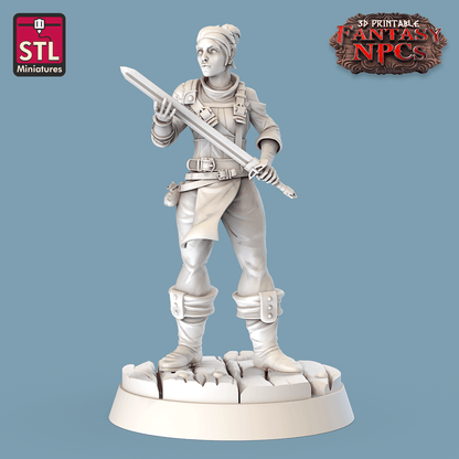 3D Printed STL Miniatures SG4 Individual Characters Set Fantasy NPC 28mm - 32mm War Gaming D&D