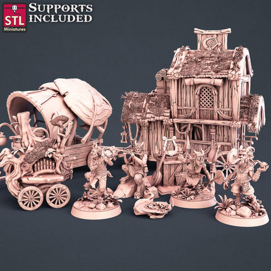3D Printed STL Miniatures Satyrs Set 28 - 32mm War Gaming D&D