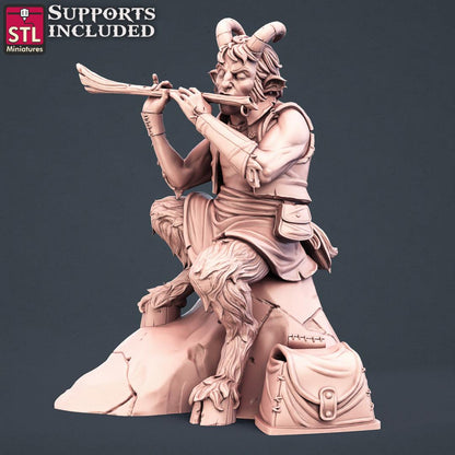 3D Printed STL Miniatures Satyrs Set 28 - 32mm War Gaming D&D