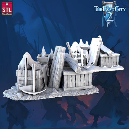 3D Printed STL Miniatures Scatter Terrain The Frost City 2 28 - 32mm War Gaming D&D