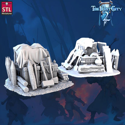3D Printed STL Miniatures Scatter Terrain The Frost City 2 28 - 32mm War Gaming D&D
