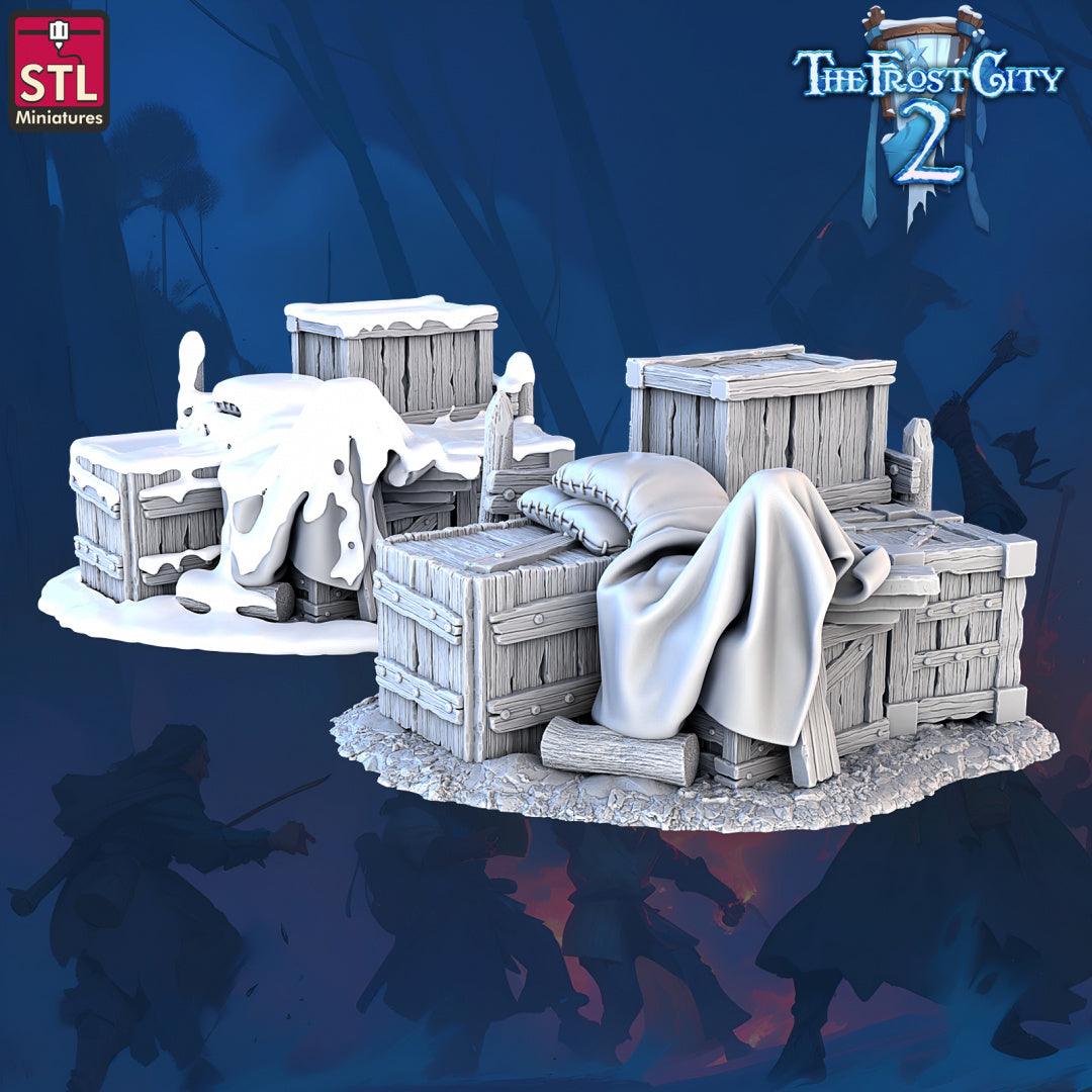 3D Printed STL Miniatures Scatter Terrain The Frost City 2 28 - 32mm War Gaming D&D