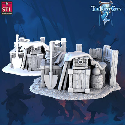 3D Printed STL Miniatures Scatter Terrain The Frost City 2 28 - 32mm War Gaming D&D
