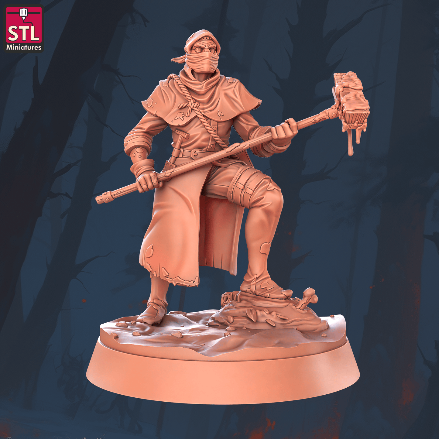 3D Printed STL Miniatures Sewers Workers Set 28 - 32mm War Gaming D&D