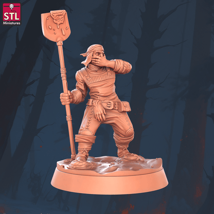 3D Printed STL Miniatures Sewers Workers Set 28 - 32mm War Gaming D&D