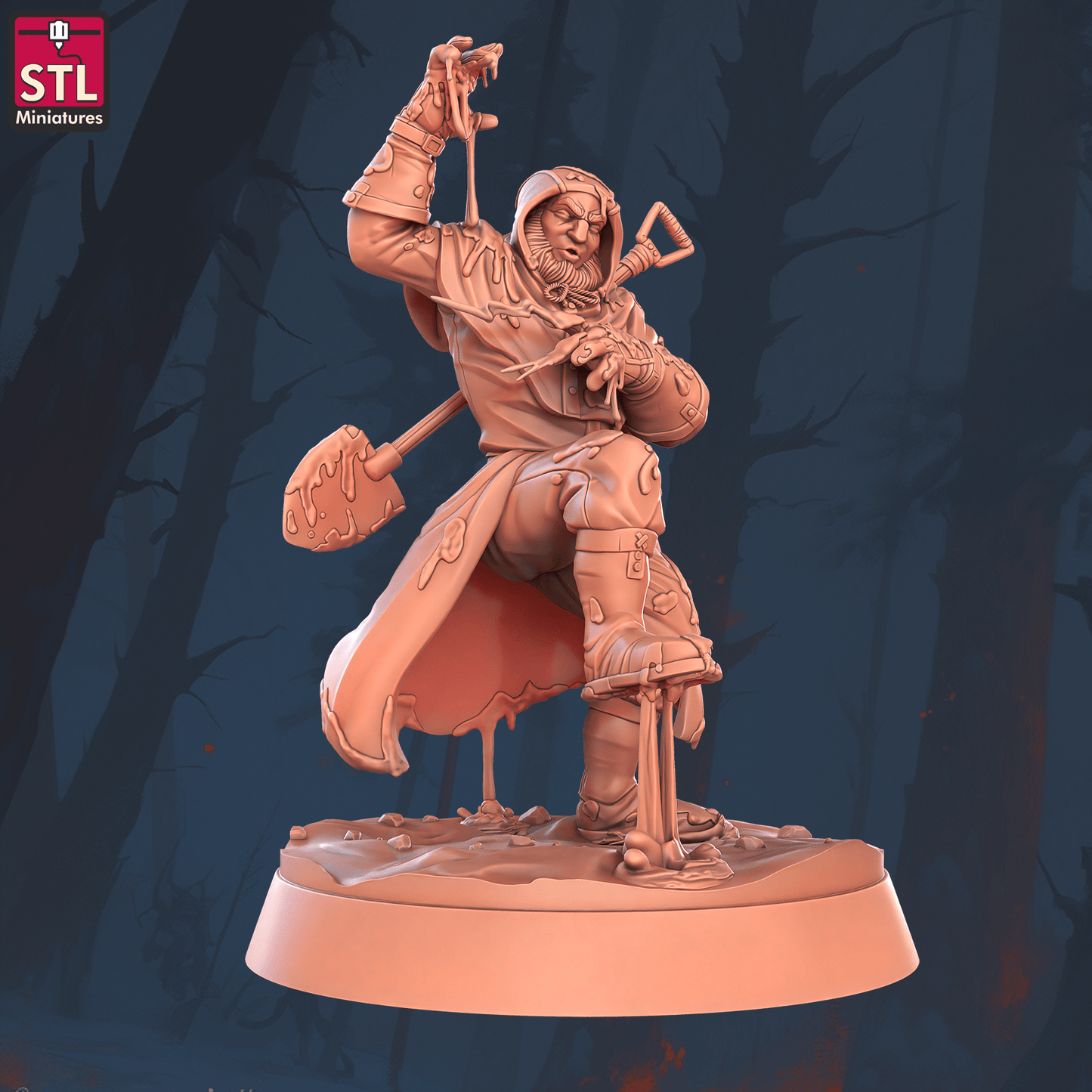 3D Printed STL Miniatures Sewers Workers Set 28 - 32mm War Gaming D&D