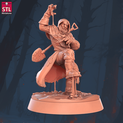 3D Printed STL Miniatures Sewers Workers Set 28 - 32mm War Gaming D&D