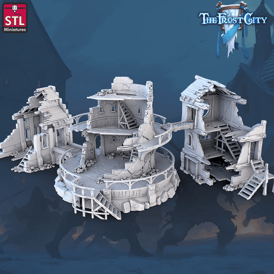 3D Printed STL Miniatures Silent Tower The Frost City 28 - 32mm War Gaming D&D