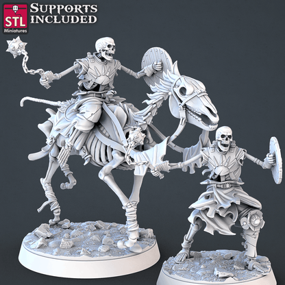 3D Printed STL Miniatures Skeletons Set 28mm - 32mm War Gaming D&D